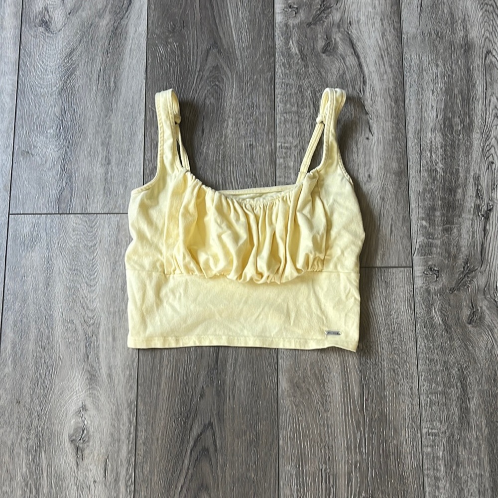 Trendy Y2K Yellow Crop Top